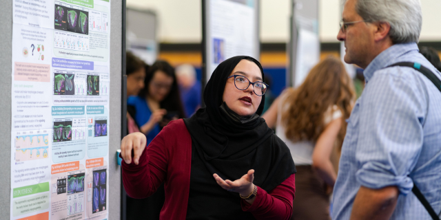 student researcher presents at the annual Research and Clinical Excellence Day