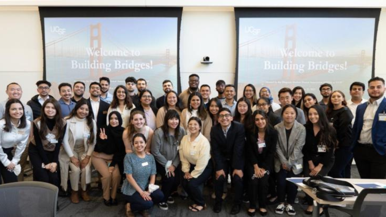 Student pose for a group photo at the HSDA pre-dental conference