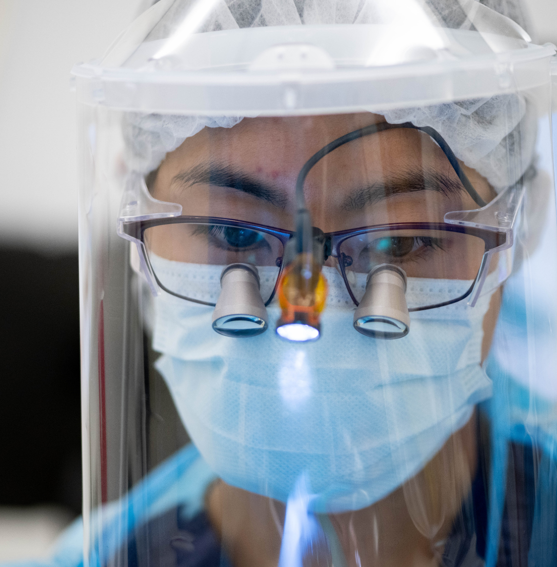UCSF Dentistry faculty member providing care during the COVID-19 pandemic