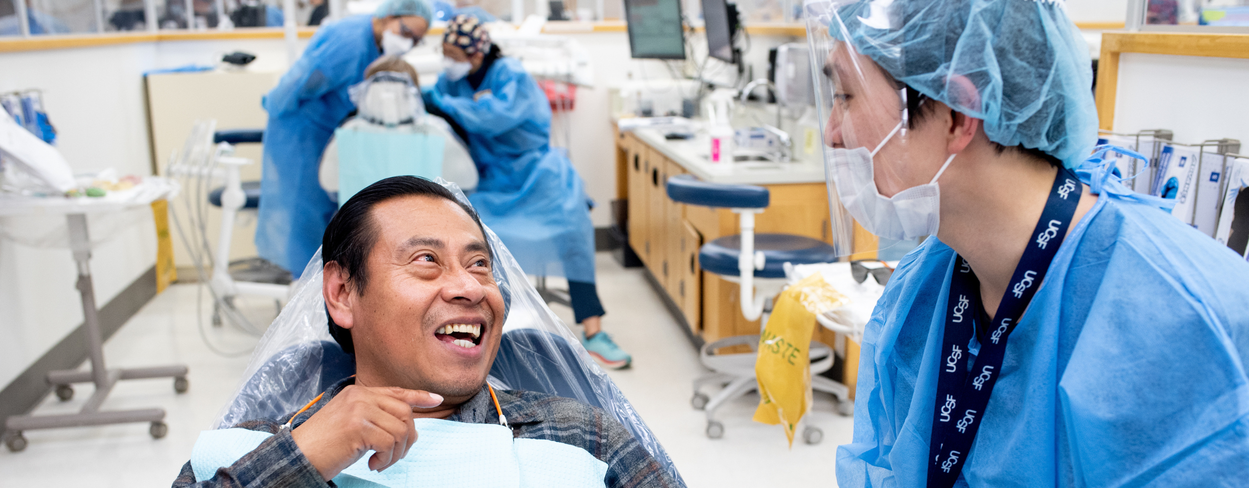 Volunteer students provide dental care at the UCSF Community Dental Clinic.