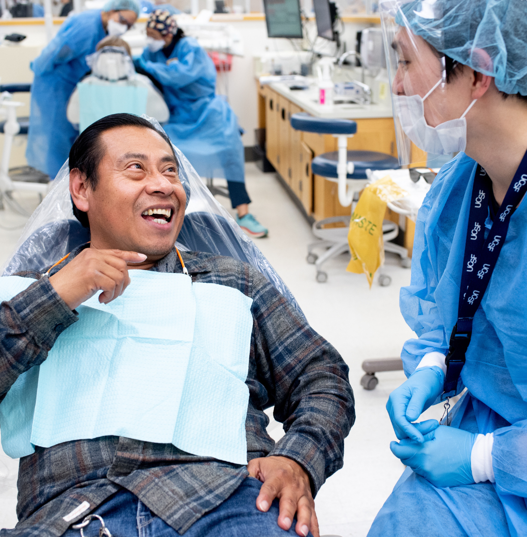 A patient receives care at the UCSF Community Dental Clinic.