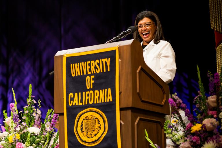 Dr. Pamela Alston delivers alumni address, sharing a heartwarming story that illustrates dentistry's role as both a health profession and a helping profession