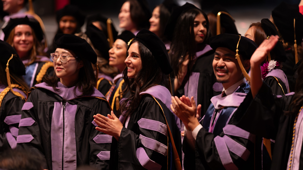 Graduates applaud at the conclusion of the 2026 Commencement Ceremony