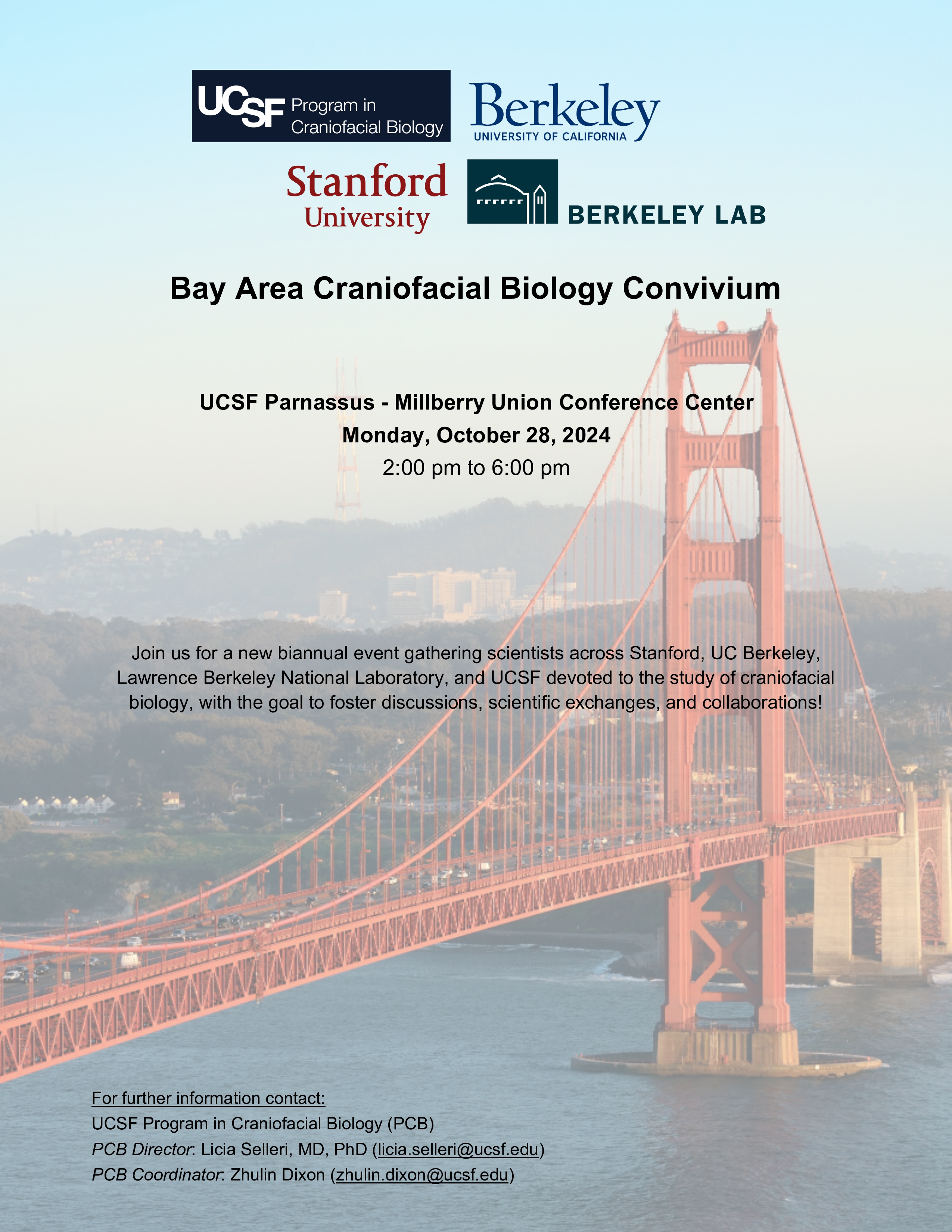 Bay Area Craniofacial Biology Convivium Flyer