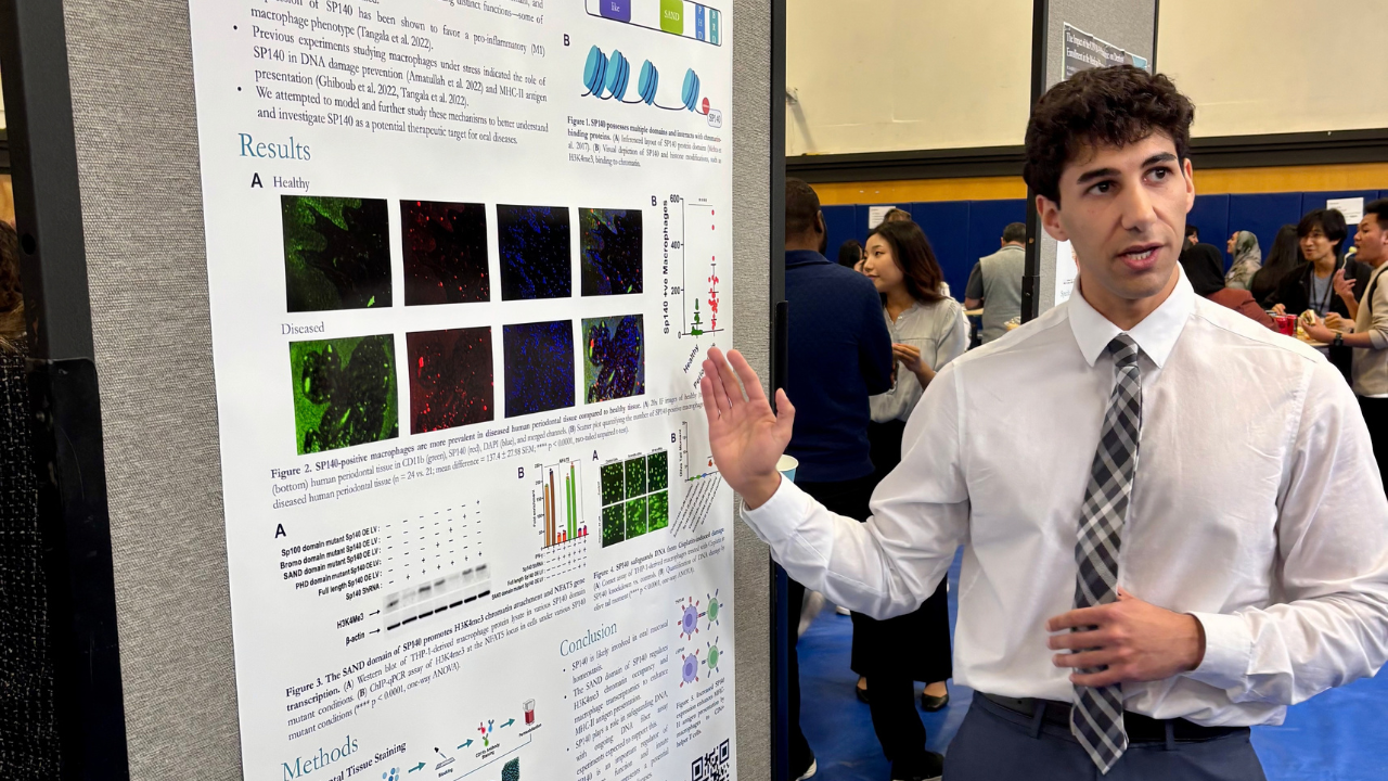 Dental student, Danial Pirooz presents his research at RCED 2025