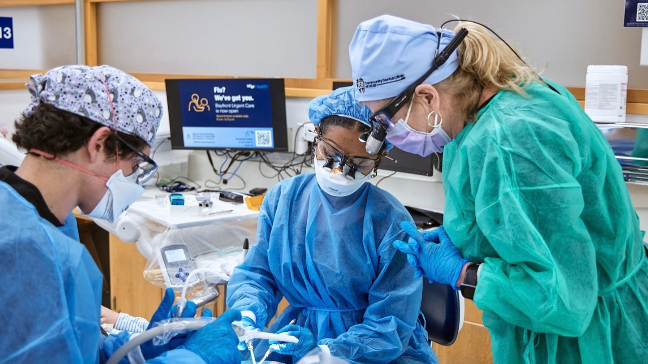 Faculty and student dentists provide care at the Community Dental Clinic