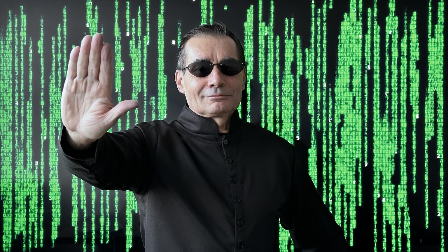 Dean Reddy as Neo for Halloween costume contest 2023