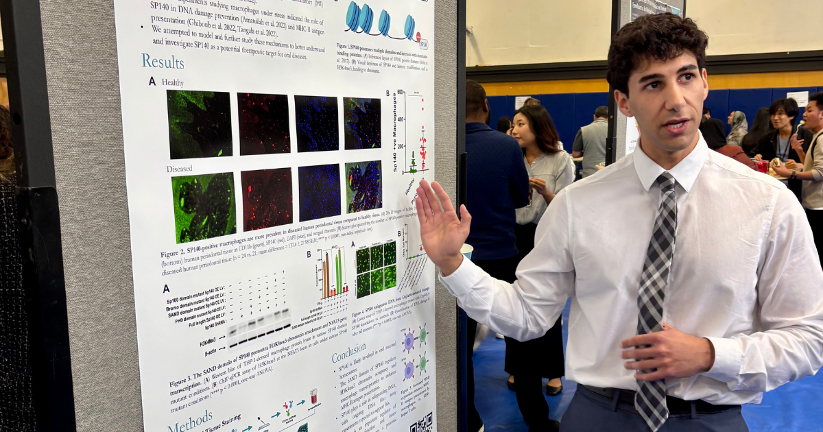 Student researcher presents at RCED 2025